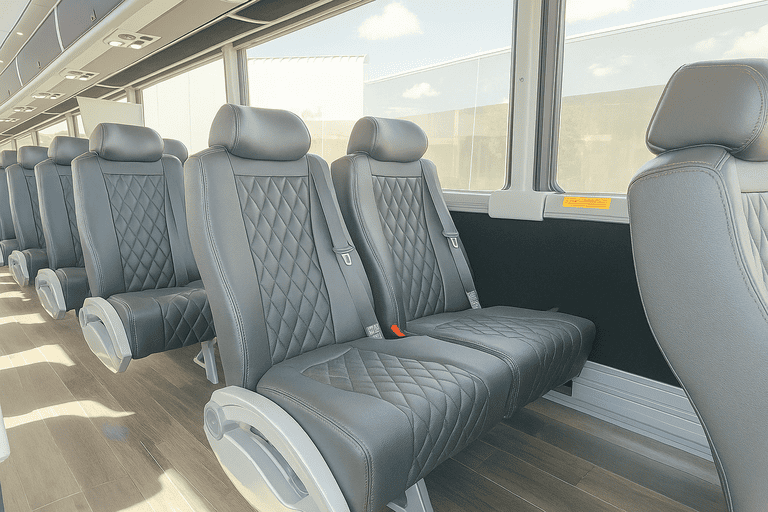 interior of Hemet Coach Bus Service charter bus