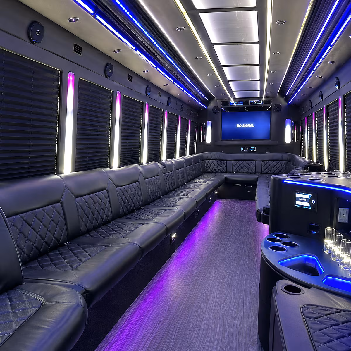 hemet 30 passenger party bus inside