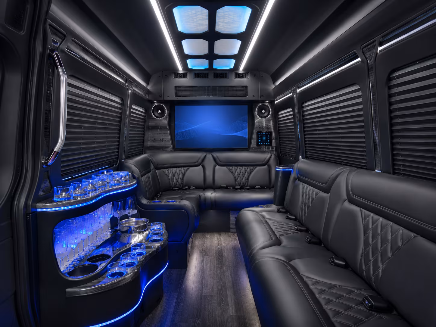 hemet 50 passenger party bus inside