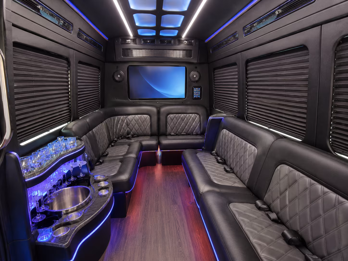hemet 56 passenger charter bus inside